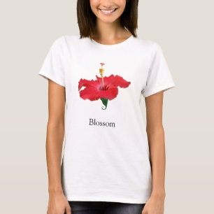 Camiseta Flor de Hibisco Rojo Tropical