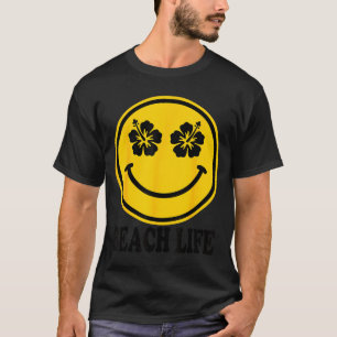 Camiseta flor de hibisco sonrisa playa vida hawaii verano