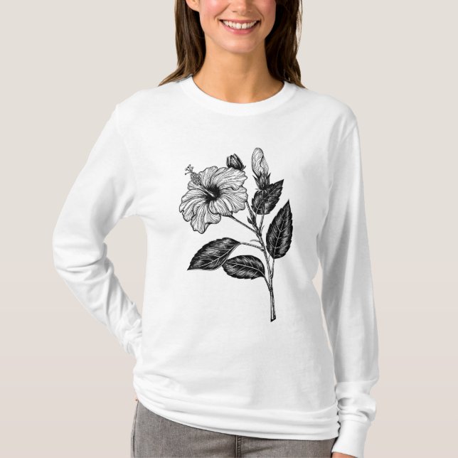 Camiseta Flor de Hibiscus III (Anverso)