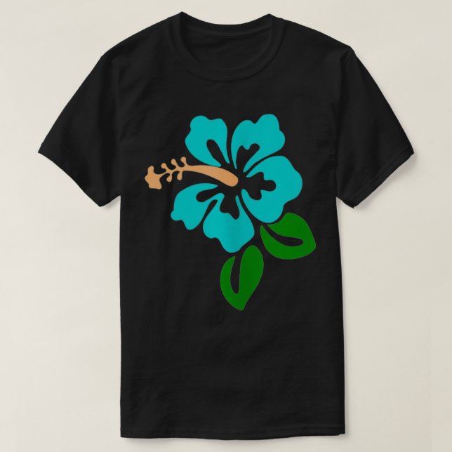 Camiseta Flor de hibiscus turquesa (Diseño del anverso)