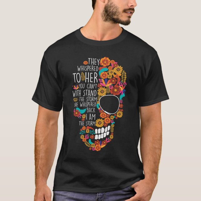 Camiseta Flor de hippie, azúcar de cráneo (Anverso)