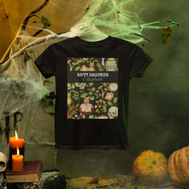 Camiseta Flor de hongo en planta de cráneo Resumen Hallowee