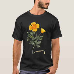Camiseta Flor de Ilustracion botánico californiana