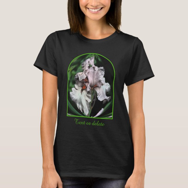 Camiseta Flor de Iris Barbudo Personalizada Abstracta (Anverso)