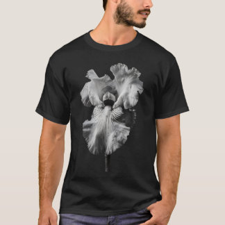 Camiseta Flor de iris blanca y negra floral elegante