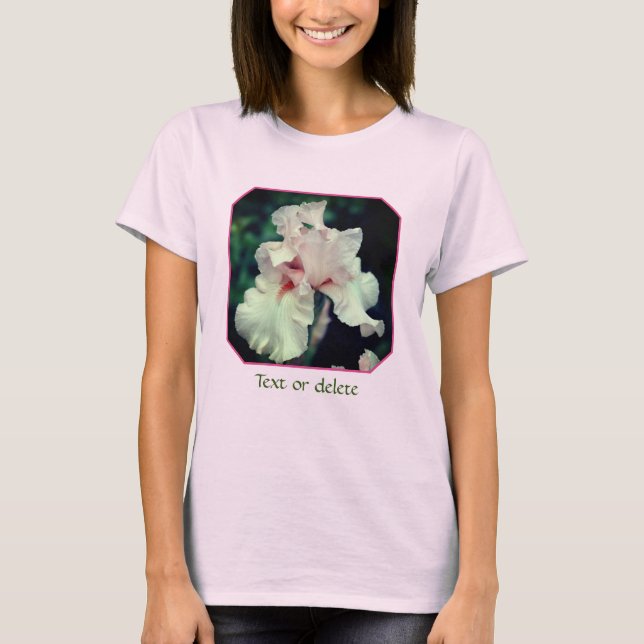 Camiseta Flor de Iris con Barba de Melocotón Personalizada (Anverso)