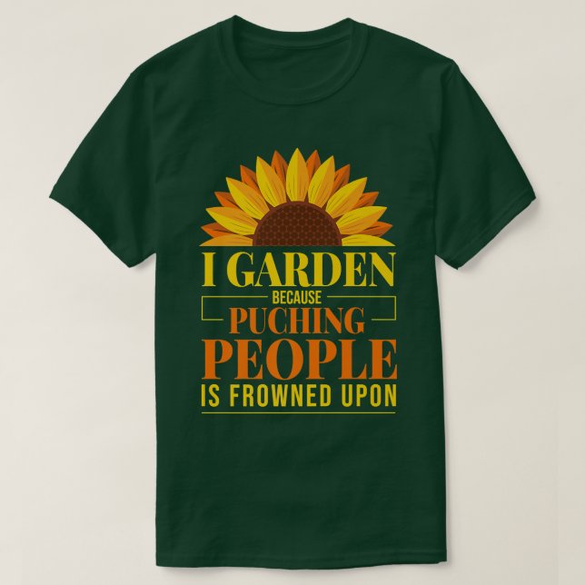 Camiseta Flor de jardinería - Funny Sunflower Premiu (Diseño del anverso)