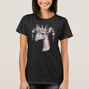 Camiseta Flor de jirafa acuarela flor exótica animal