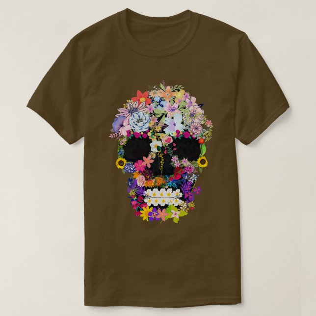 Camiseta flor de la naturaleza de los ovinos de los huesos (Diseño del anverso)