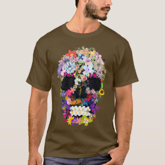 Camiseta flor de la naturaleza de los ovinos de los huesos