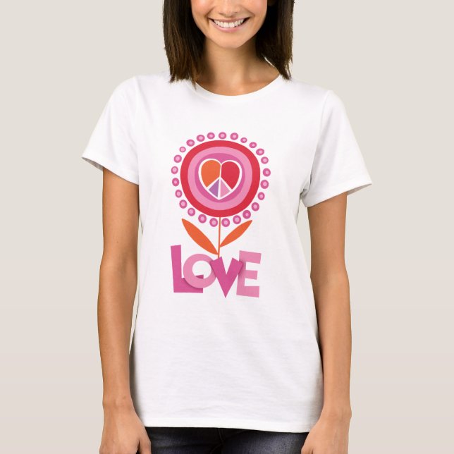 Camiseta Flor de la paz y del AMOR (Anverso)