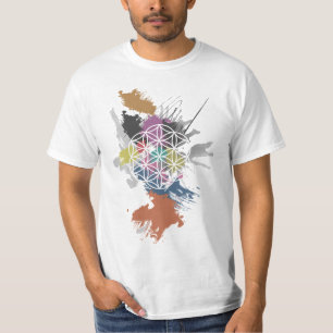 Camiseta Flor de la pintura del Grunge de la vida