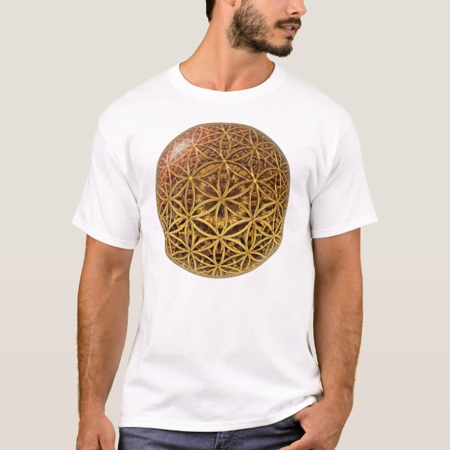 Camiseta Flor de la vida / Blume des Lebes - oro de la reji (Anverso)