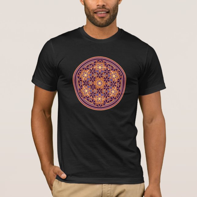 Camiseta Flor de la vida - estilo 02 del botón (Anverso)