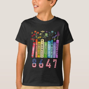 Camiseta Flor de libro de derechos iguales contra mujeres f