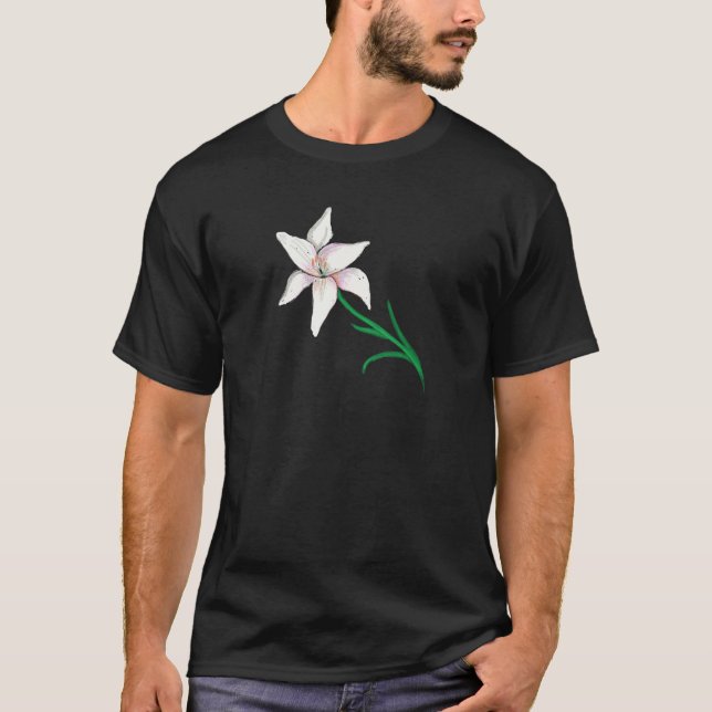 Camiseta Flor de Lirio Blanco (Anverso)