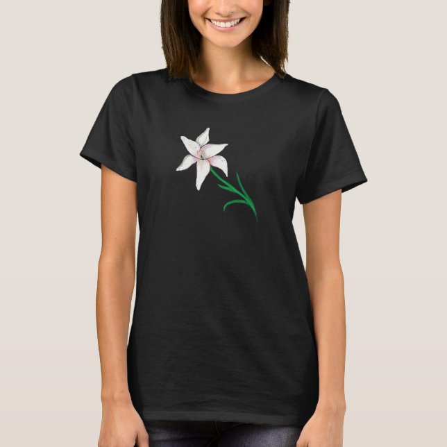 Camiseta Flor de Lirio Blanco (Anverso)