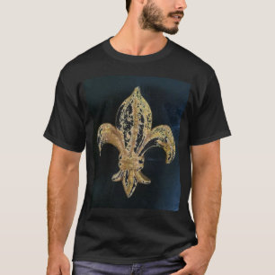 CAMISETA FLOR DE LIS DE ORO EN NEGRO