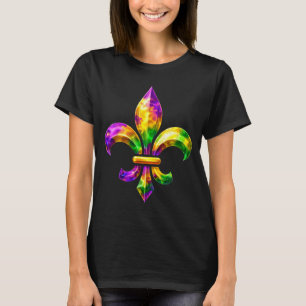 Camiseta Flor de Lis Mardi Gras 2026 Símbolo Louisiana Nuev