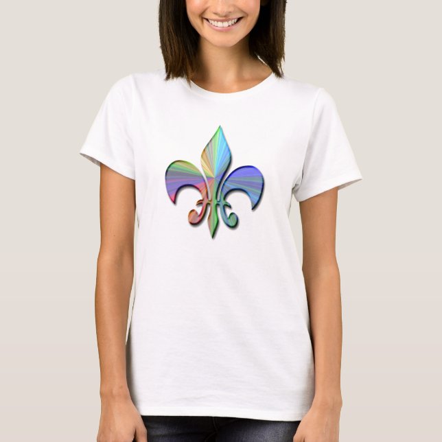 Camiseta Flor de lis psicodélica (Anverso)