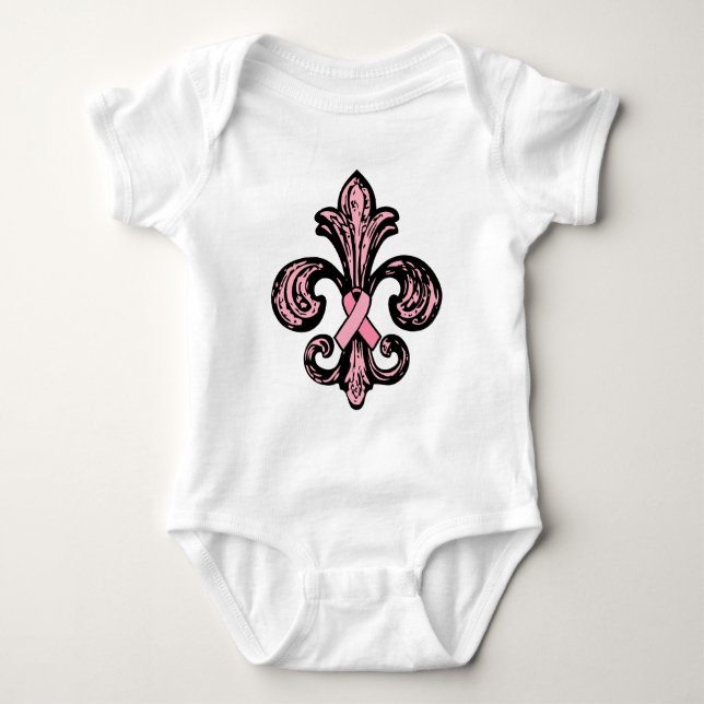 Camiseta Flor de lis rosada de la cinta (Anverso)