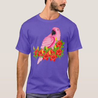 Camiseta Flor de loro rosa tropical