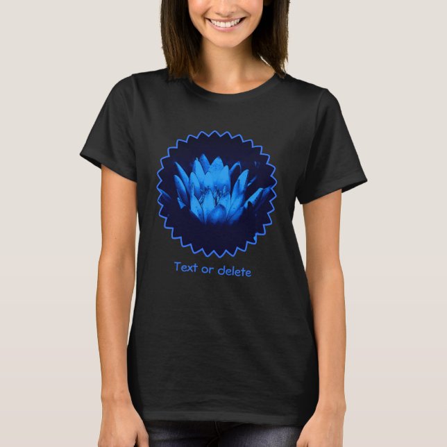 Camiseta Flor de Loto Azul Personalizada  (Anverso)