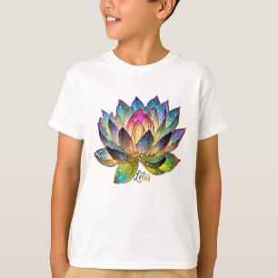 Camiseta Flor de Loto Colorida de Vidrio Pintado