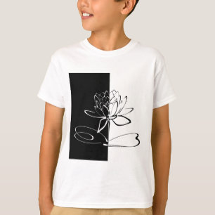 Camiseta Flor de Loto Negra Blanca Yin Yang