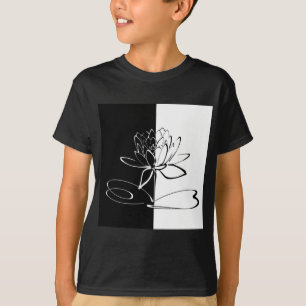 Camiseta Flor de Loto Negra Blanca Yin Yang