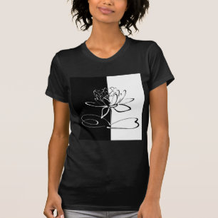 Camiseta Flor de Loto Negra Blanca Yin Yang