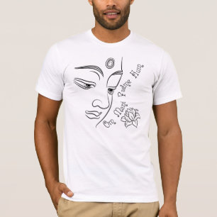 Camiseta Flor de loto Om Mani Padme Hum Negro