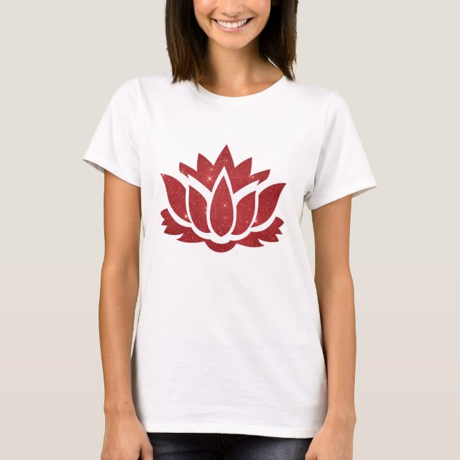 Camiseta flor de loto rojo (Anverso)