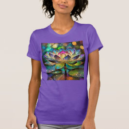 Camiseta Flor de Loto Vibrante de Vidrio Teñido