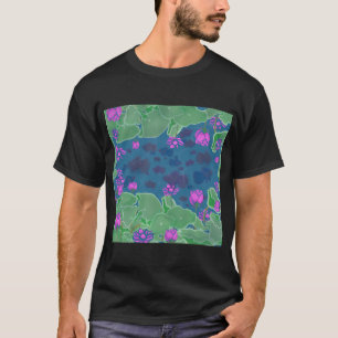 Camiseta Flor de loto y pez pequeño lindo