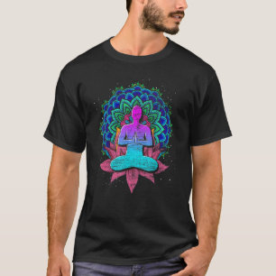 Camiseta Flor de Lotus colorida Mandala Namaste Budistas de
