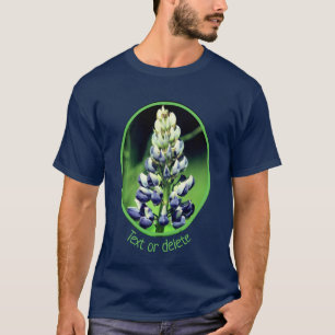 Camiseta Flor de Lupina Púrpura Única Personalizada