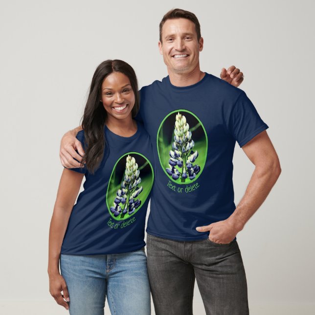 Camiseta Flor de Lupina Púrpura Única Personalizada (Unisexo)