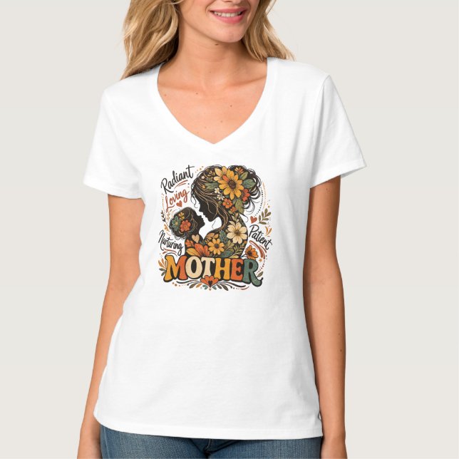 Camiseta Flor de Madre Amorosa Radiante (Anverso)
