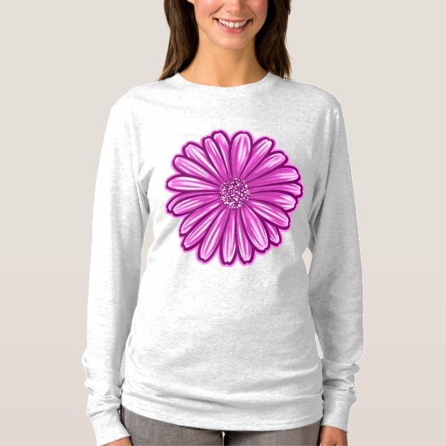 Camiseta Flor de margarita africana, Ilustracion realista (Anverso)