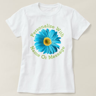 Camiseta Flor de margarita azul Aqua