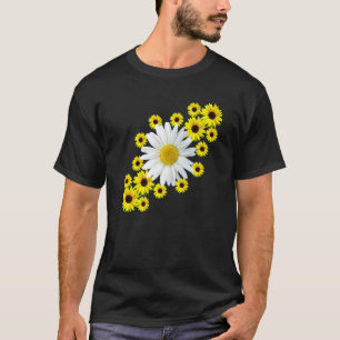Camiseta Flor de margarita con girasoles patrón floral gira