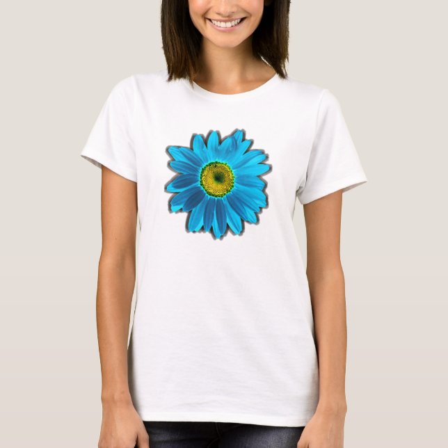 Camiseta Flor de margarita con mantas azules (Anverso)