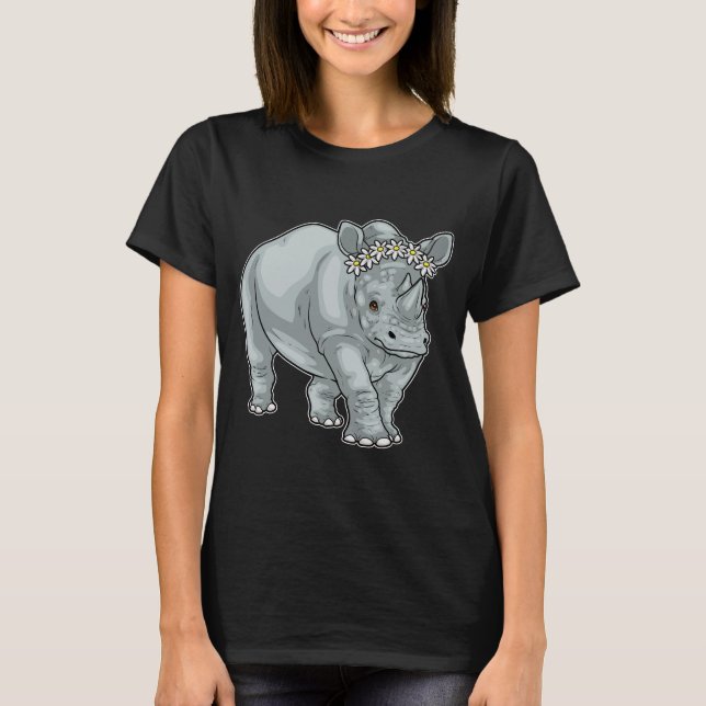 Camiseta Flor de margarita de rinoceronte (Anverso)
