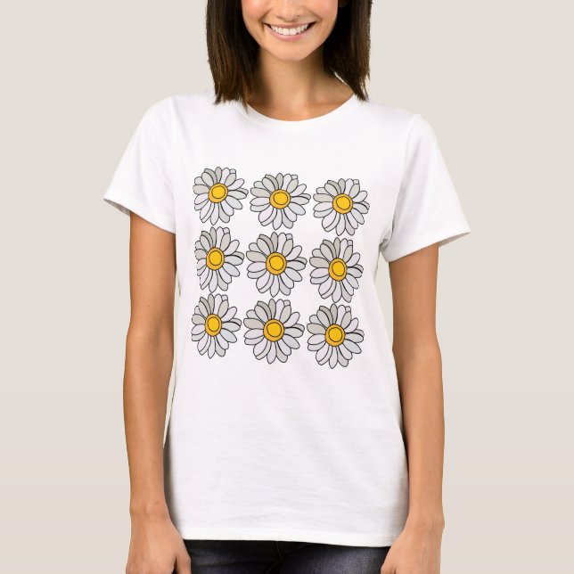 Camiseta Flor de margarita floral Daisy (Anverso)