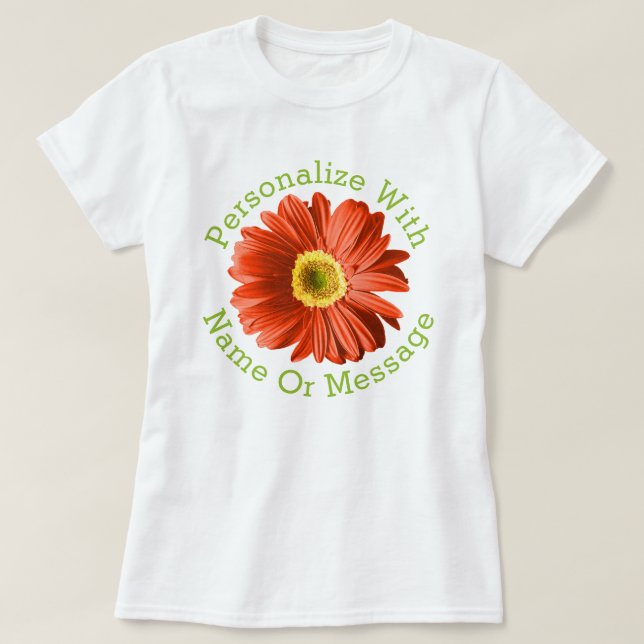 Camiseta Flor de margarita roja (Diseño del anverso)