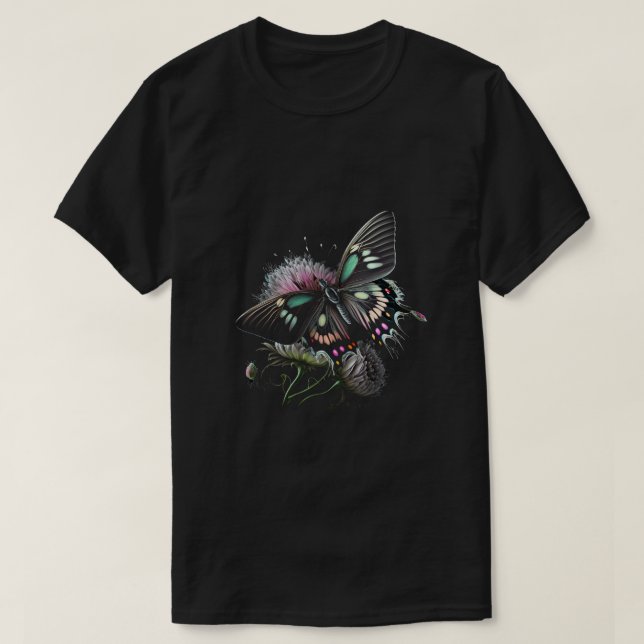 Camiseta flor de mariposa hermosa (Diseño del anverso)