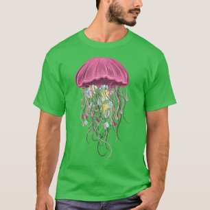 Camiseta flor de medusa hermosa natación floral