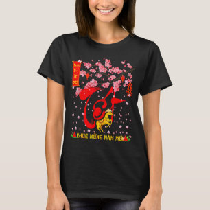 Camiseta Flor de melocotón Año Nuevo Lunar Vietnamita Cabal