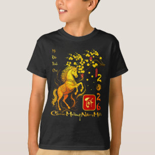 Camiseta Flor de melocotón Año Nuevo Lunar Vietnamita Cabal